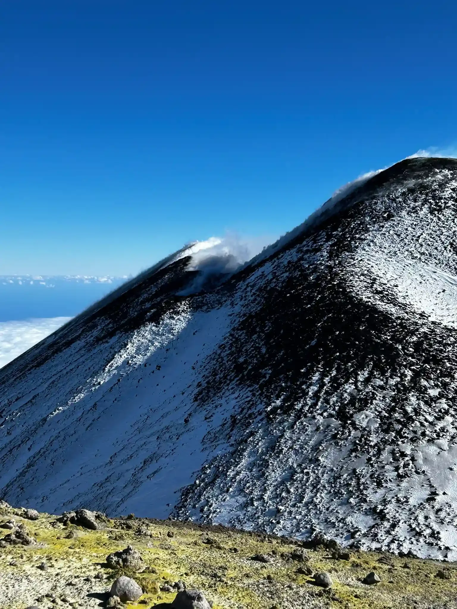 Excursion Etna cratères sommitaux - Vue hivernale avec neige